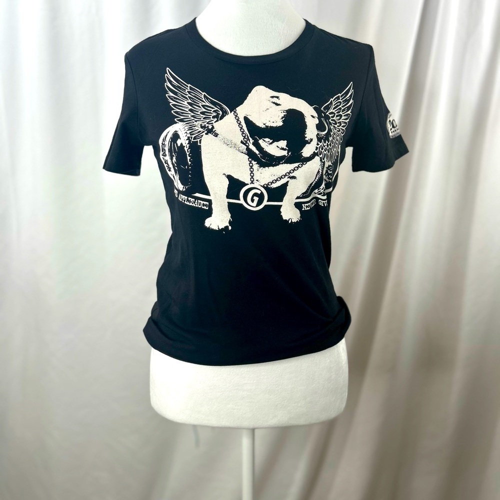 Griffin the Bulldog Black Graphic T Shirt size Medium EUC made by 207 Brand